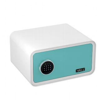 MySafe 430 - elektronischer Möbeltresor mit Zahlen-Code - Farbe Blau/Weiß